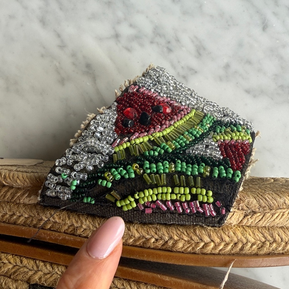 Zara Watermelon Beaded Slides - Picture 7 of 9